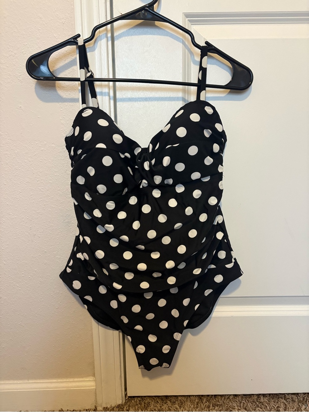 Catalina Black and White Polka Dot Swimsuit Top